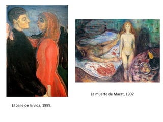 El baile de la vida, 1899.
La muerte de Marat, 1907
 