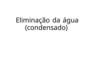 Eliminação da água
(condensado)
 