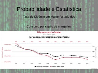 Probabilidade e Estatística
Taxa de Divórcio em Maine (estado dos
EUA)
Consumo per capito de margarina
 
