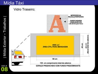 Mídia Táxi Vidro Traseiro; 