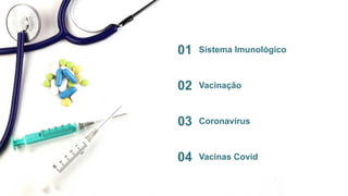 03 Coronavírus
01 Sistema Imunológico
02 Vacinação
04 Vacinas Covid
 