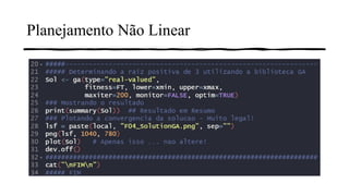 Planejamento Não Linear
 