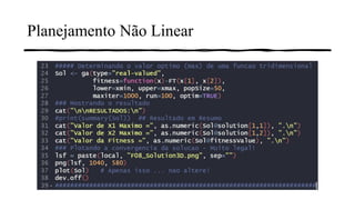 Planejamento Não Linear
 