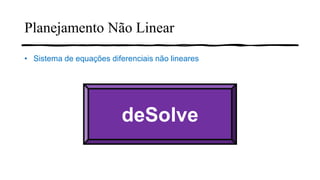 Planejamento Não Linear
deSolve
• Sistema de equações diferenciais não lineares
 