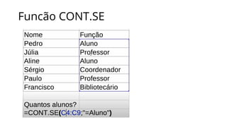 Funcão CONT.SE
 