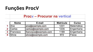 Funções ProcV
 