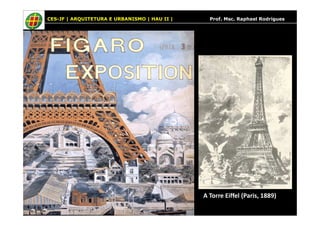 CES-JF | ARQUITETURA E URBANISMO | HAU II | Prof. Msc. Raphael Rodrigues
A Torre Eiffel (Paris, 1889)
 