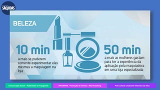 Comunicação Social – Publicidade e Propaganda PRVENMER - Promoção de Vendas e Merchandising Prof. Juliane Cavalcante Vitoriano da Silva
 