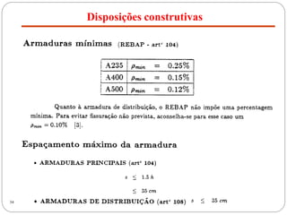 Disposições construtivas
34
 