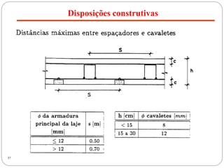 Disposições construtivas
37
 