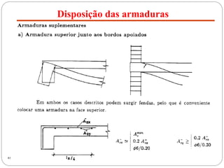Disposição das armaduras
41
 