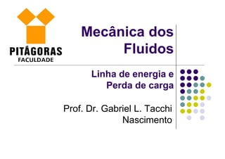 Mecânica dos
Fluidos
Linha de energia e
Perda de carga
Prof. Dr. Gabriel L. Tacchi
Nascimento
 