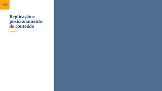 Replicação e
posicionamento
de conteúdo
109
 
