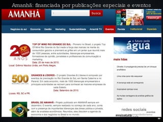 Amanhã: financiada por publicações especiais e eventos 