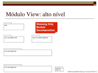 Módulo View: alto nível




            
                          ©2006 JavaOneSM Conference | Session TS­4619 | 2
 