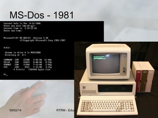 MS-Dos - 1981

09/02/14

RTRM - Educador Rodrigo Motta

22

 