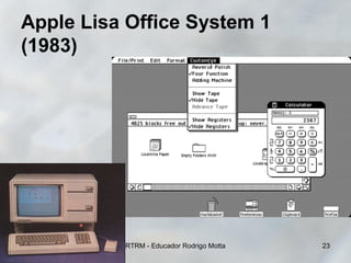 Apple Lisa Office System 1
(1983)

09/02/14

RTRM - Educador Rodrigo Motta

23

 