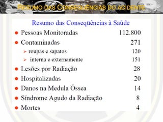 RESUMO DAS CONSEQUÊNCIAS DO ACIDENTE
 