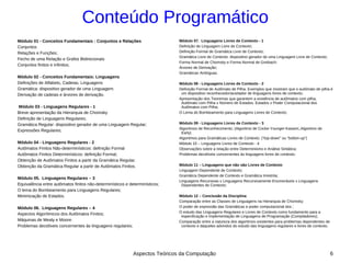 Aula 1 - Apresentação da disciplina e metodologia de trabalho. aspectos ...