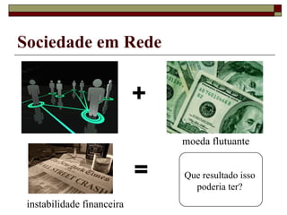moeda flutuante + = instabilidade financeira Que resultado isso poderia ter? Sociedade em Rede 