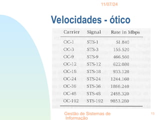 11/07/24
Gestão de Sistemas de
Informação
13
Velocidades - ótico
 