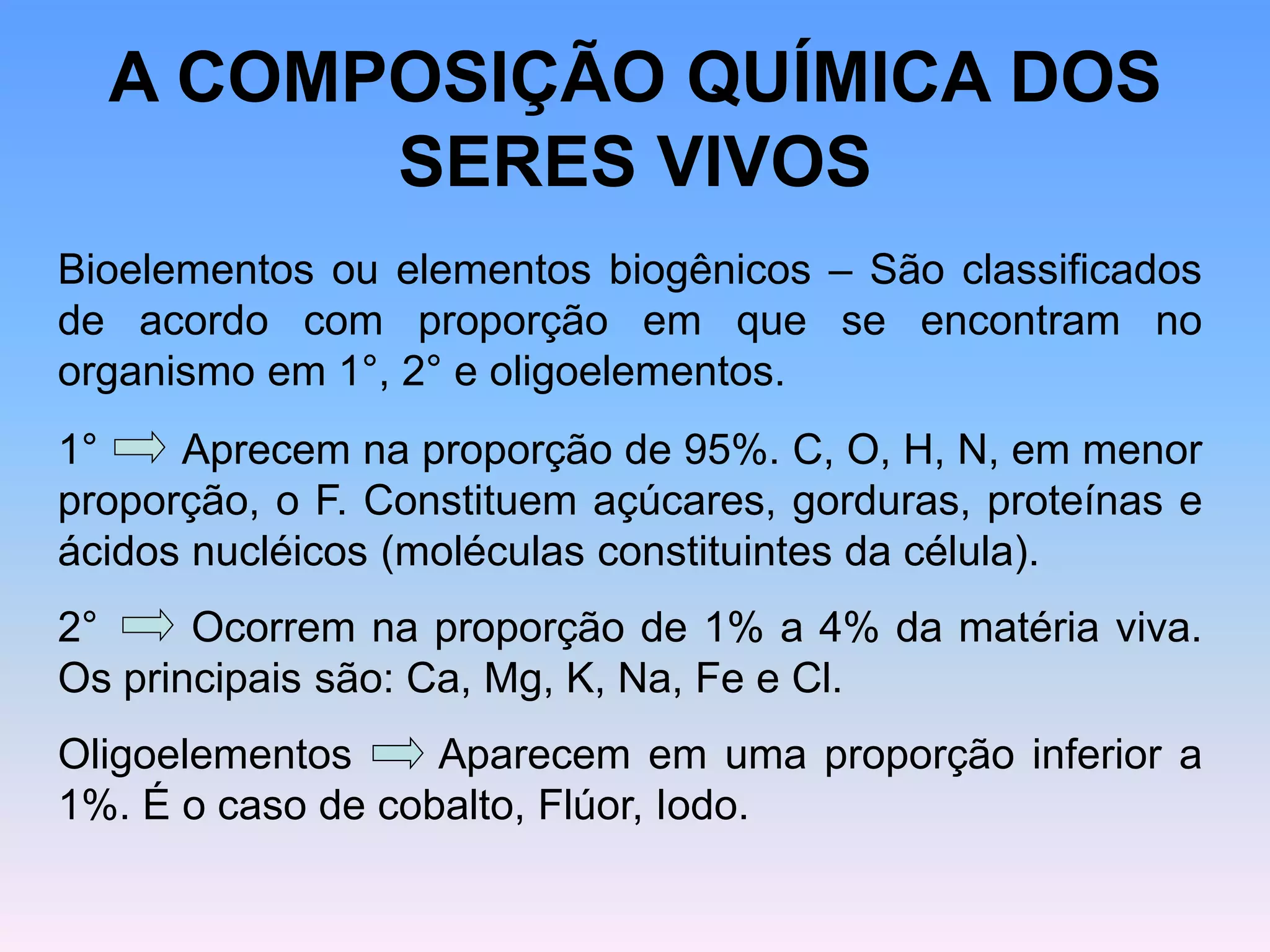 AULA 1 - A COMPOSIÇÃO QUÍMICA DOS SERES VIVOS.ppt