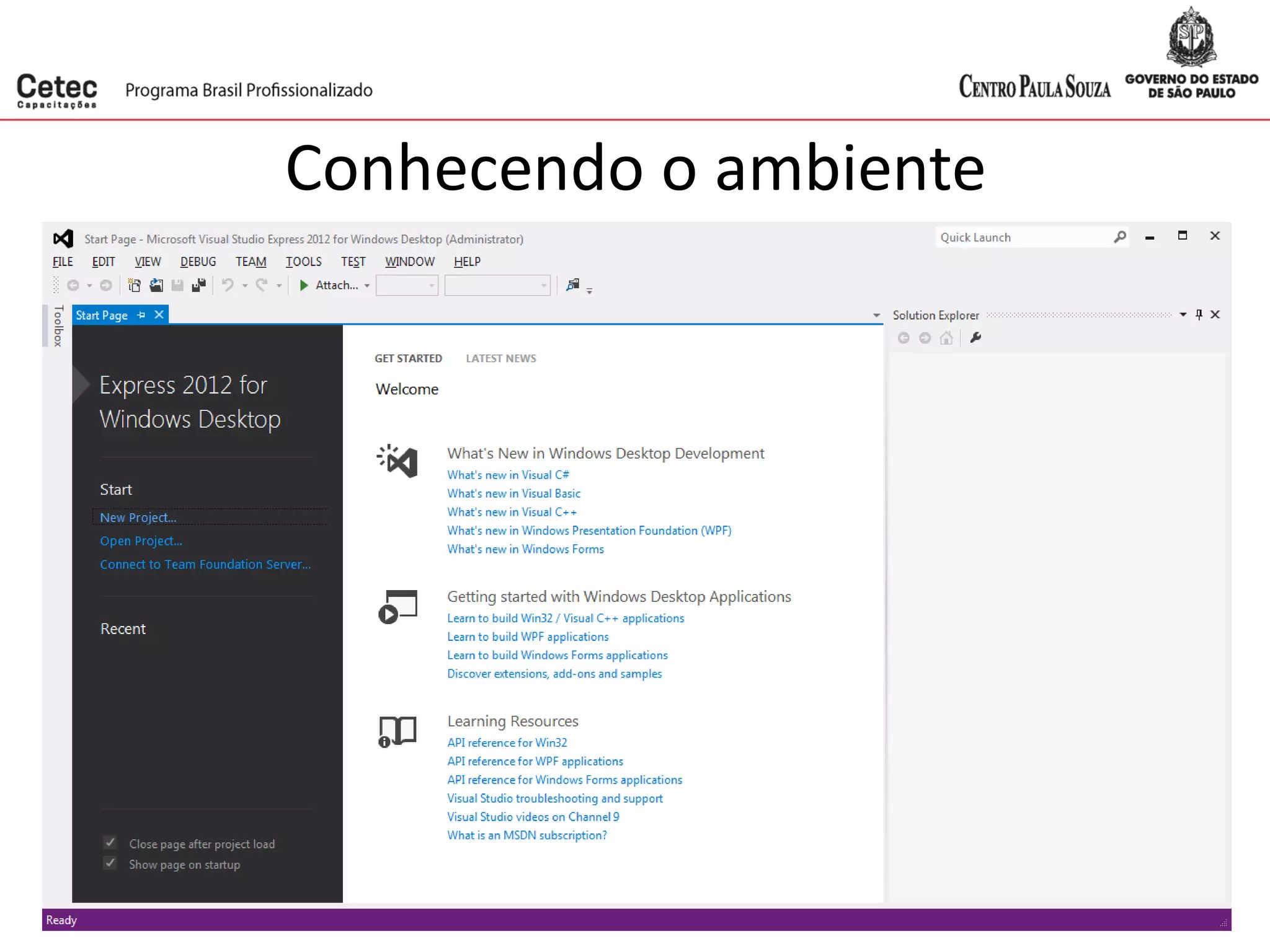 Conhecendo o ambiente
 