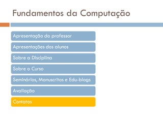 Fundamentos da Computação 