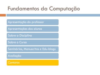 Fundamentos da Computação 