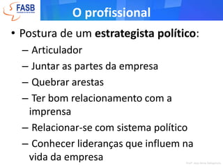 Grandes grupos– segundo TorquatoGrupo ABRILAlto poder de informaçãoImensa ligação com os bastidores do Executivo FederalCerta dependência redação/comercialBaixa visibilidade do proprietárioSeriedade no trato das informações X Uso “maquiavélico” da informação (astúcia, má-fé, oportunismo)Interesses negociais em expansãoVisão essencialmente paulistaCorpo técnico de alta qualidadeReferencial para comportamento e lazerEstilo: depende do veículo - Ex: Veja: criativo, investigativo, interpretativo, aberto. Equipe: certa estabilidade nos veículos principais - Ex: Veja e  Exame: Boa retaguarda nas sucursais a partir de BrasíliaProfa. Josy Anne Dallapicola