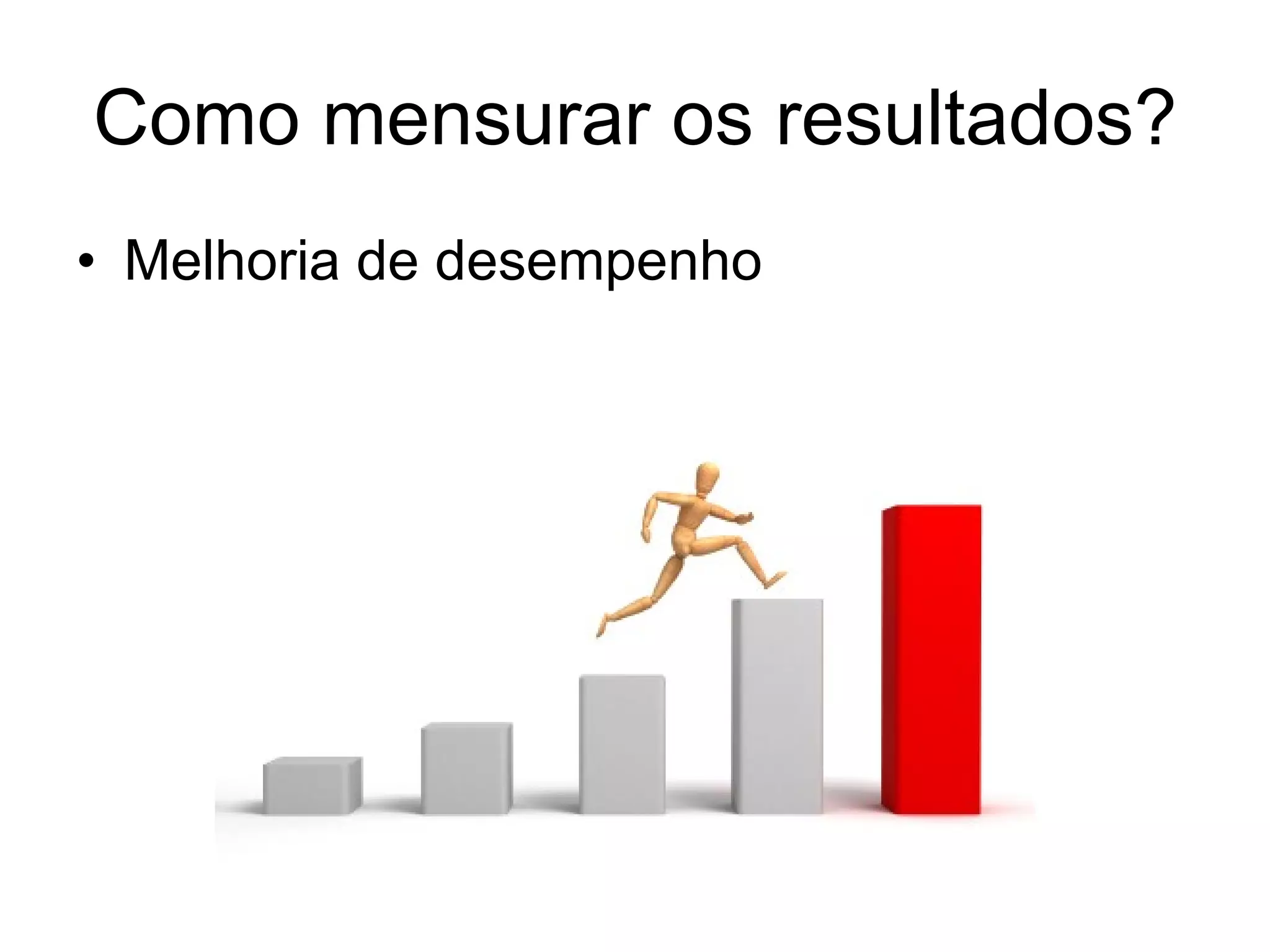 Como mensurar os resultados? Melhoria de desempenho 