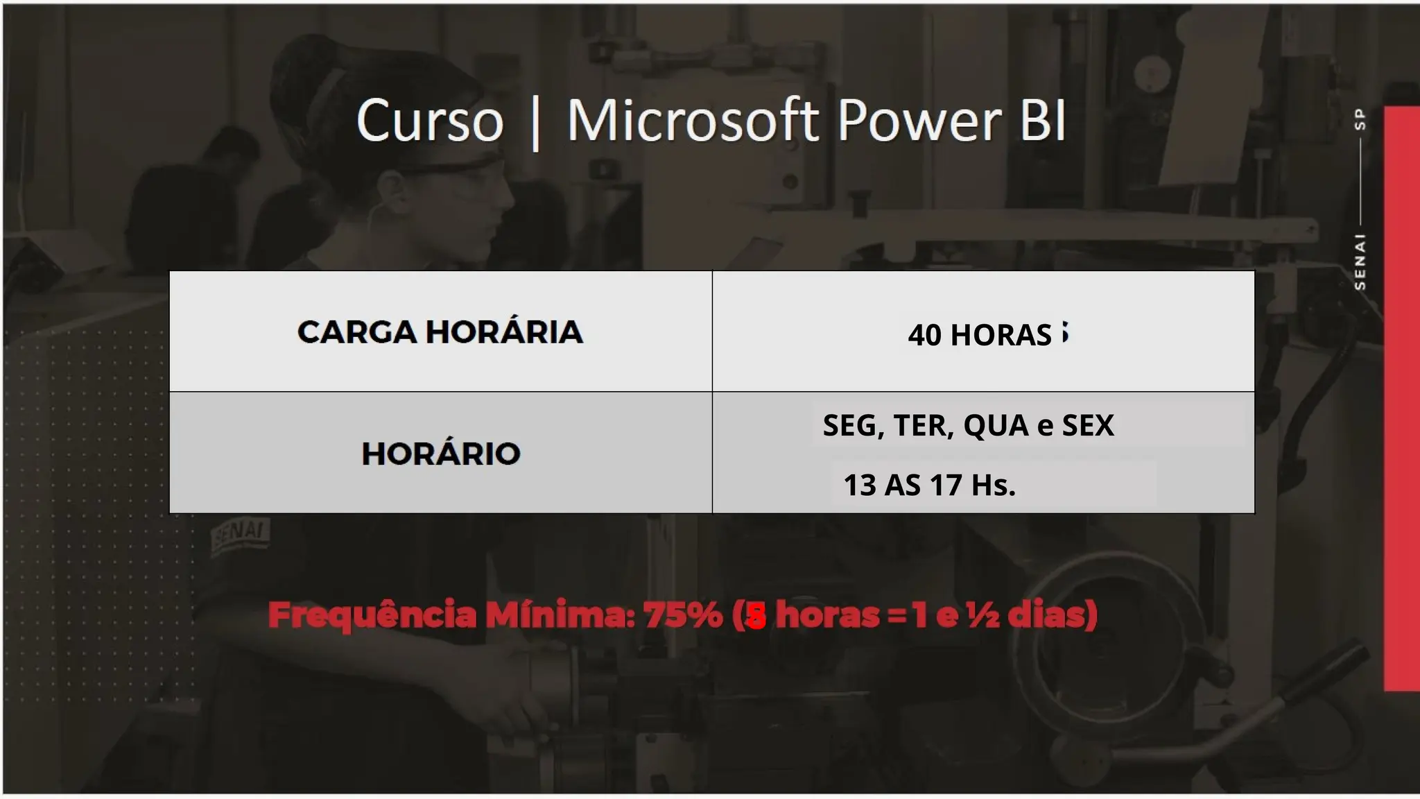 J
A
N
E
I
R
O
2
0
2
4
40 HORAS
SEG, TER, QUA e SEX
13 AS 17 Hs.
8
 