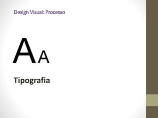 !62
Design	
  Visual:	
  Processo
Tipografia
 