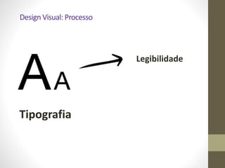 !63
Design	
  Visual:	
  Processo
Legibilidade
Tipografia
 