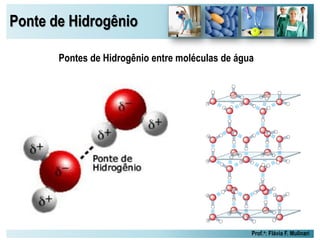 Ponte de Hidrogênio
Prof.a: Flávia F. Mulinari
Pontes de Hidrogênio entre moléculas de água
 