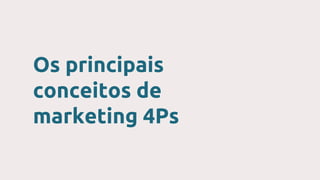 Os principais
conceitos de
marketing 4Ps
 