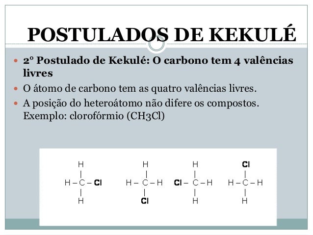 Resultado de imagem para postulados de kekulé