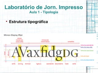 Laboratório de Jorn. Impresso
              Aula 1 - Tipologia


    Estrutura tipográfica
 