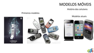 MODELOS MÓVEIS
História dos celulares
Primeiros modelos
Modelos atuais
 
