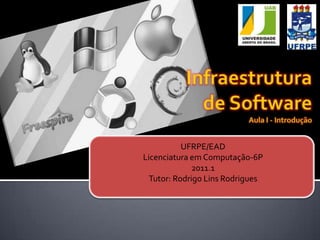 UFRPE/EAD
Licenciatura em Computação-6P
              2011.1
  Tutor: Rodrigo Lins Rodrigues
 