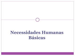 Necessidades Humanas
Básicas
 