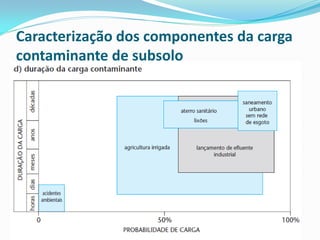 Caracterização dos componentes da carga
contaminante de subsolo

 