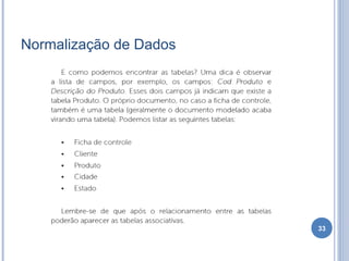 Normalização de Dados
33
 