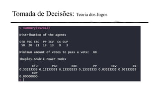 Tomada de Decisões: Teoria dos Jogos
 