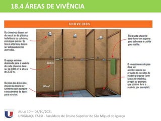 AULA 10 – 08/10/2021
UNIGUAÇU FAESI - Faculdade de Ensino Superior de São Miguel do Iguaçu
18.4 ÁREAS DE VIVÊNCIA
 