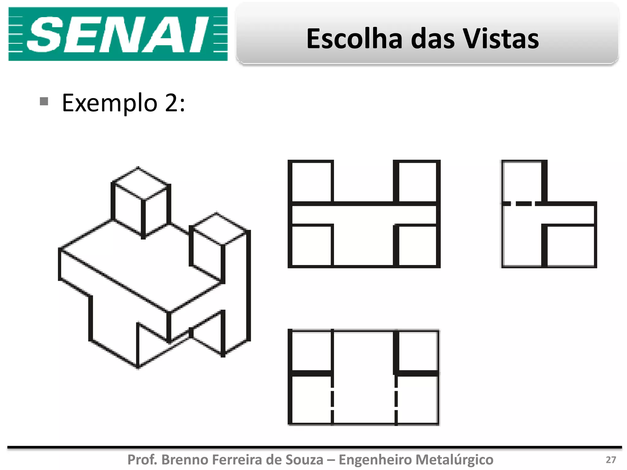 Prof. Brenno Ferreira de Souza – Engenheiro Metalúrgico
Escolha das Vistas
 Exemplo 2:
27
 
