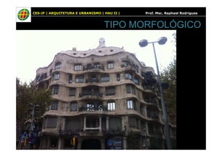 CES-JF | ARQUITETURA E URBANISMO | HAU II | Prof. Msc. Raphael Rodrigues
TIPO MORFOLÓGICO
 