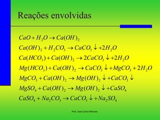Prof. José Carlos Mierzwa
Reações envolvidas
4
2
3
3
2
4
4
2
2
4
3
2
2
3
2
3
3
2
3
2
3
2
3
2
3
3
2
2
2
2
)
(
)
(
)
(
)
(
2...