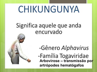 Arbovirose – transmissão por
artrópodes hematógafos
 