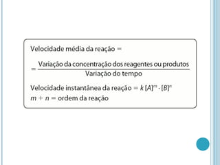 V. Determinação da equação da velocidade
 